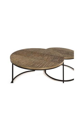 2 tables gigognes - Bronze - 76 x 45 x 76 cm et 60 x 40 x 60 cm