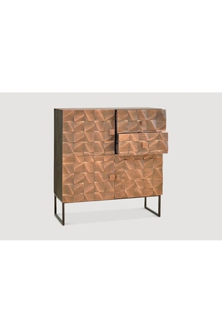 Buffet 3 portes - Naturel et noir