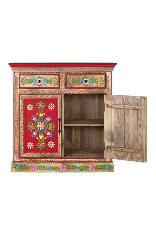 Buffet 2 portes - Marron - En bois de manguier - 90 x 90 x 38 cm