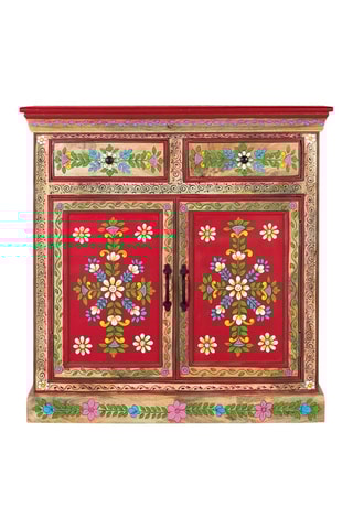 Buffet 2 portes - Marron - En bois de manguier - 90 x 90 x 38 cm