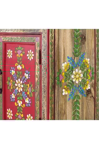 Buffet 2 portes - Marron - En bois de manguier - 90 x 90 x 38 cm