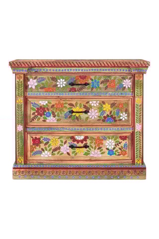 Commode 3 tiroirs - Marron - En bois de manguier - 50 x 95 x 50 cm