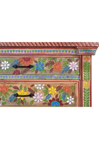 Commode 3 tiroirs - Marron - En bois de manguier - 50 x 95 x 50 cm