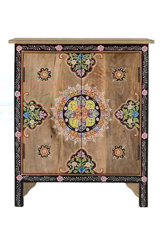 Meuble de rangement 2 portes en manguier - 77 x 66 x 34 cm