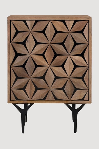 Table de chevet 4 portes en manguier - 47 x 64 x 40 cm