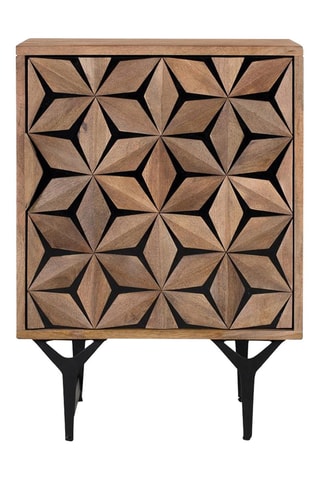 Table de chevet 4 portes en manguier - 47 x 64 x 40 cm