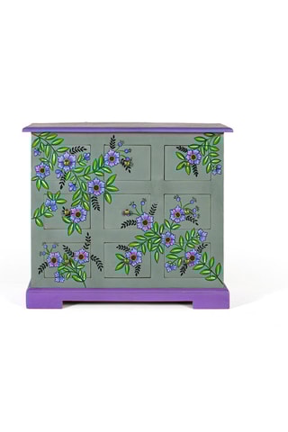 Commode 9 tiroirs en manguier - 71 x 61 x 31 cm