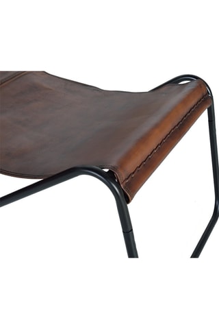 Chaise longue -  Naturel et noir - Assise en cuir