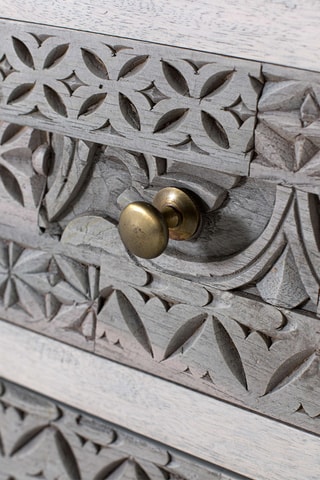 Table de chevet 2 tiroirs en manguier - 56 x 45 x 33 cm