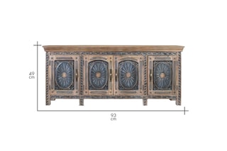 Enfilade 2 portes en teck - 93 x 217 x 49 cm