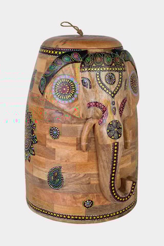 Sculpture d'éléphant - Naturel - En bois de manguier  35 x 56 x 28 cm