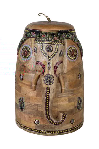 Sculpture d'éléphant - Naturel - En bois de manguier  35 x 56 x 28 cm