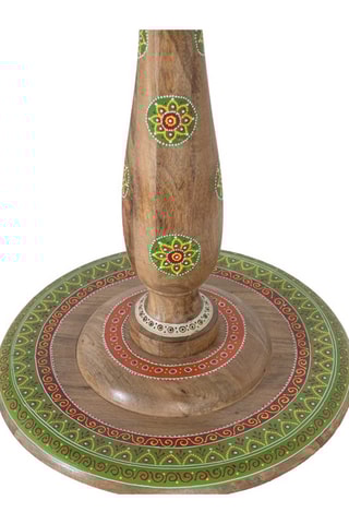 Table - Naturel et vert - En bois de manguier - 76 x 76 x 76 cm