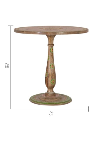 Table - Naturel et vert - En bois de manguier - 76 x 76 x 76 cm