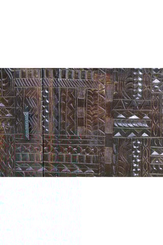 Buffet 3 portes - Naturel et noir - Structure en bois de manguier - 150 x 40 x 85 cm