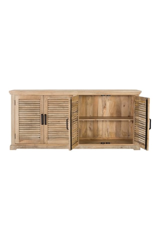 Buffet 4 portes - Naturel - Bois de manguier - 200 x 90 x 48 cm