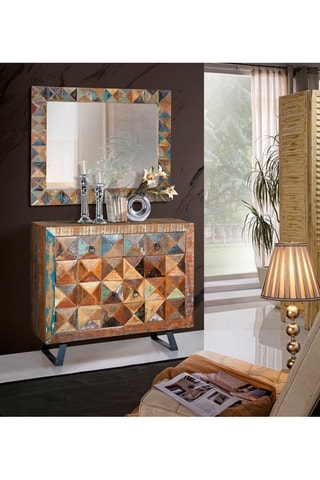 Buffet 2 portes - Naturel et noir