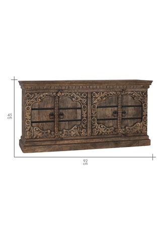 Buffet 4 portes en manguier massif - 180 x 45 x 92 cm
