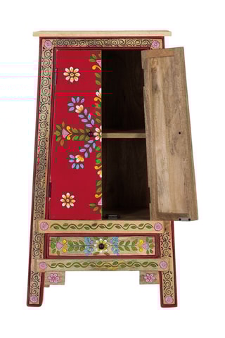 Buffet 2 portes - Marron - En bois de manguier - 92 x 50 x 35 cm