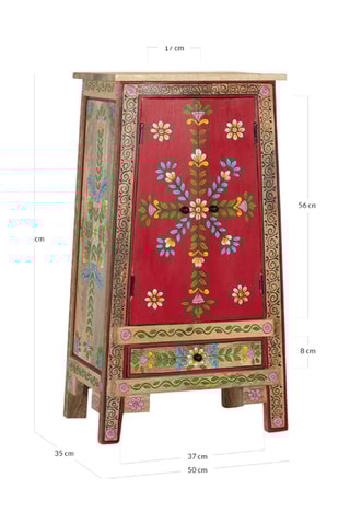 Buffet 2 portes - Marron - En bois de manguier - 92 x 50 x 35 cm