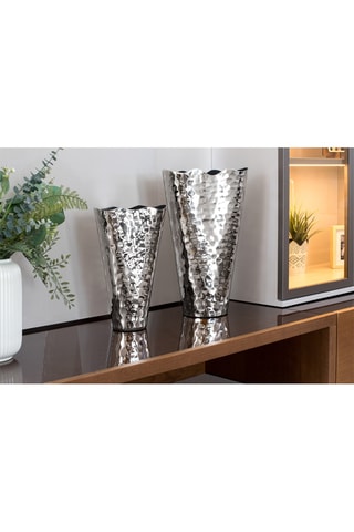 2 vases - 31/40 cm - Argenté