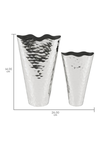2 vases - 31/40 cm - Argenté