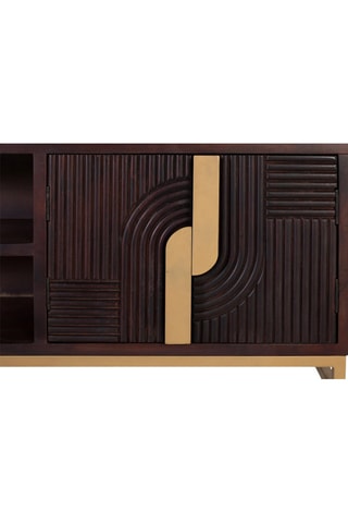 Meuble TV 2 portes en manguier - 57 x 180 x 42 cm