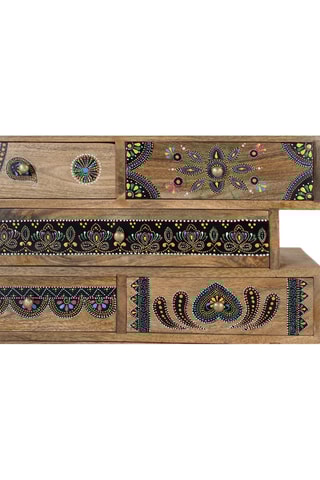 Commode 8 tiroirs - Marron - En bois de manguier - 66 x 65 x 25 cm