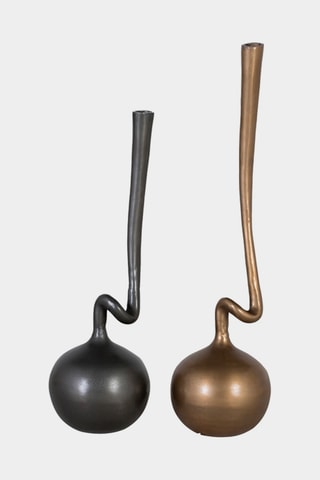 2 vases - 78 x 20 x 20 / 68 x 20 x 20 cm - Doré et noir