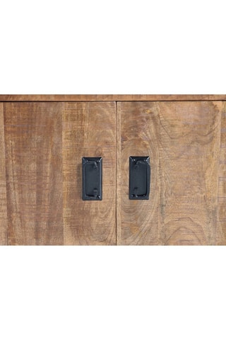 Buffet 3 portes - Naturel et noir - 180 x 80 x 40 cm