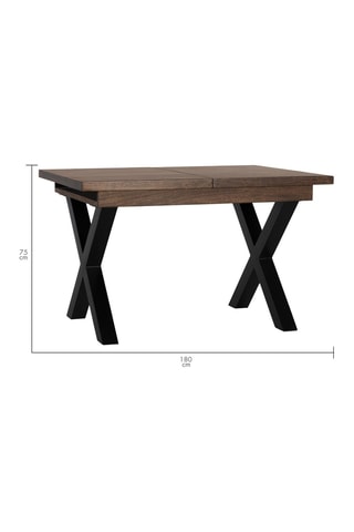 Table extensible - Noyer - 120 à 180 cm - Plateau en bois de manguier