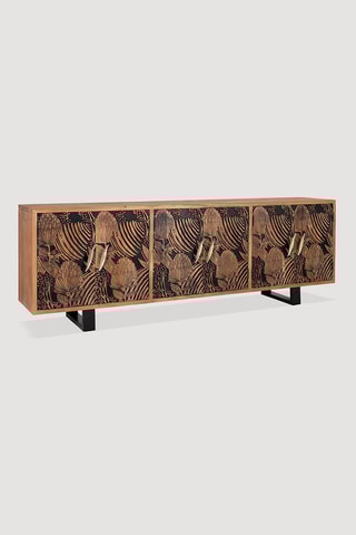 Buffet 6 portes - Naturel - Acacia massif - 220 x 74 x 42 cm