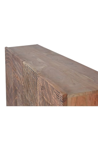 Buffet 4 portes - Naturel et noir - 200 x 40 x 90 cm