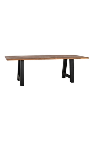 Table à manger -  Naturel et noir - Plateau en acacia - 240 x 77 x 100 cm