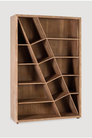 Bibliothèque - Naturel - En bois de manguier massif - 120 x 180 x 40 cm