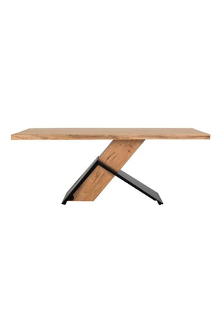 Table - Naturel et noir - Plateau en acacia - 200 x 76 x 100 cm