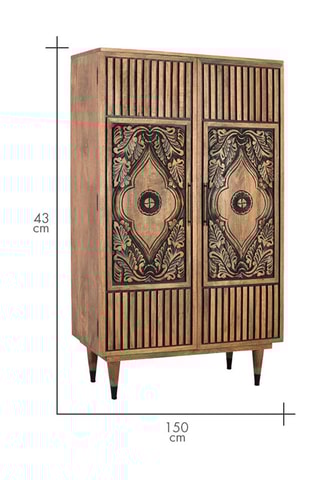 Buffet 2 portes en manguier - 150 x 90 x 43 cm