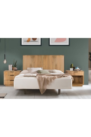 Buffet 2 portes - Naturel et noir - 160 x 80 x 37 cm