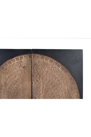 Buffet 4 portes - Noir et naturel - Structure en bois de manguier - 145 x 90 x 40 cm