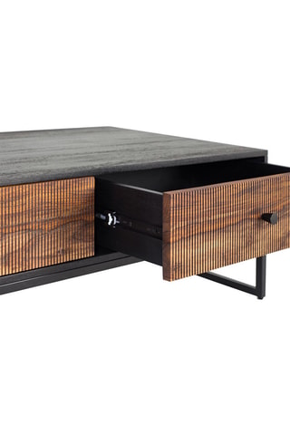 Table basse - Noir et marron - Bois de rose et bois de manguier - 40 x 110 x 60 cm