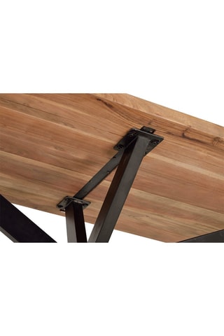 Table à manger - Naturel et noir - Plateau en acacia - 180 x 78 x 90 cm