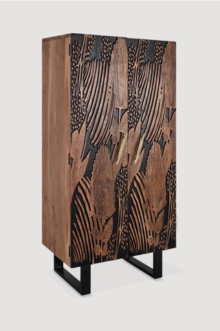 Armoire 2 portes - Naturel - Structure en acacia - 180 x 90 x 90 cm