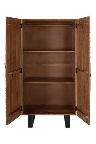 Armoire 2 portes - Naturel - Structure en acacia - 180 x 90 x 90 cm