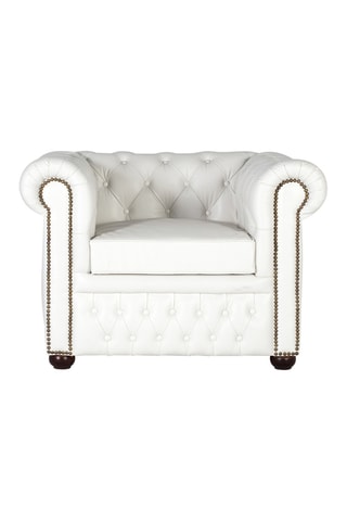 Fauteuil - Blanc - En cuir - 72 x 96 x 85 cm