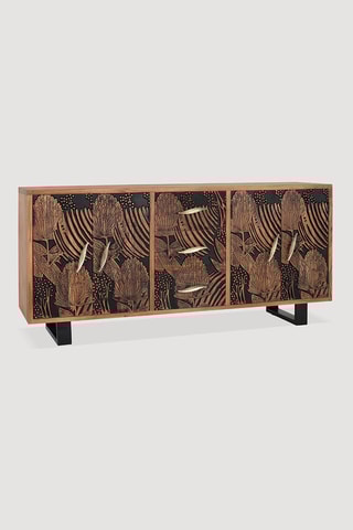 Buffet 4 portes - Naturel et noir