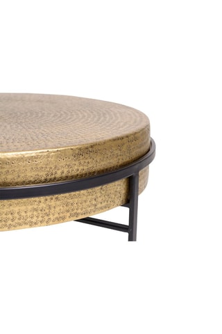 Table basse - Noir et doré - Plateau en bronze - 82 x 82 x 37 cm