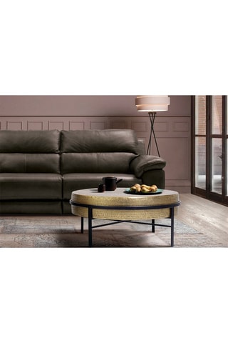 Table basse - Noir et doré - Plateau en bronze - 82 x 82 x 37 cm