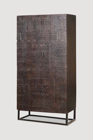 Armoire 2 portes - Noir - Structure en bois - 90  x 50 x 180 cm