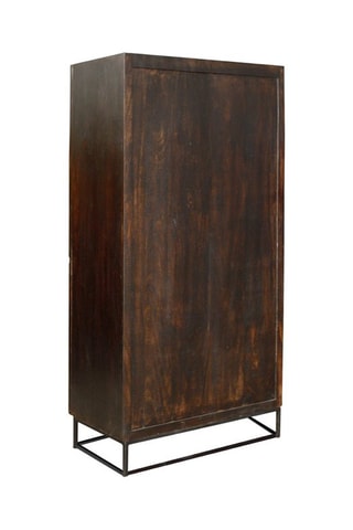 Armoire 2 portes - Noir - Structure en bois - 90  x 50 x 180 cm