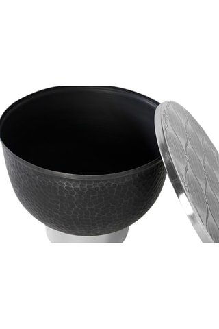 Table basse coffre - Argenté et noir - 62 x 43 x 62 cm